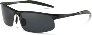 Mens Sports Polarized Sunglasses UV Protection Fashion Sunglasses for Men Fishing Driving Al-Mg Frame Ultra Light