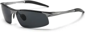 Mens Sports Polarized Sunglasses UV Protection Fashion Sunglasses for Men Fishing Driving Al-Mg Frame Ultra Light