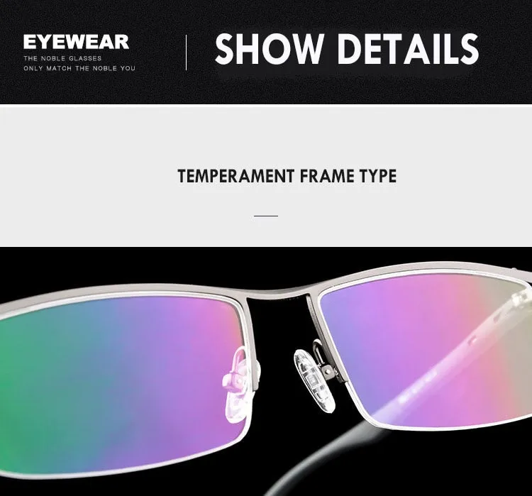 Men's Titanium Alloy Eyeglasses Half Rim Frame P8831