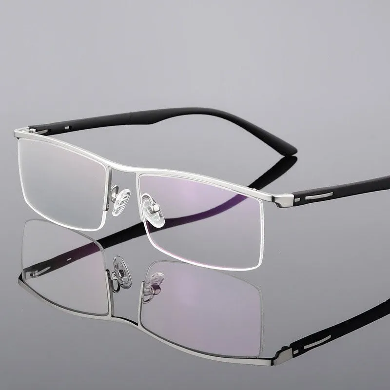 Men's Titanium Alloy Eyeglasses Half Rim Frame P8831