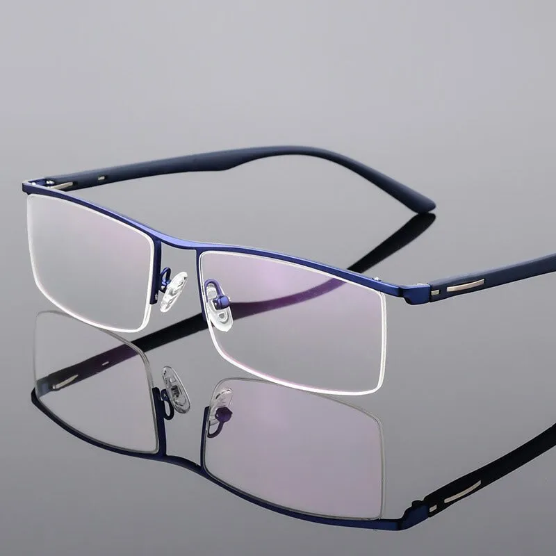 Men's Titanium Alloy Eyeglasses Half Rim Frame P8831