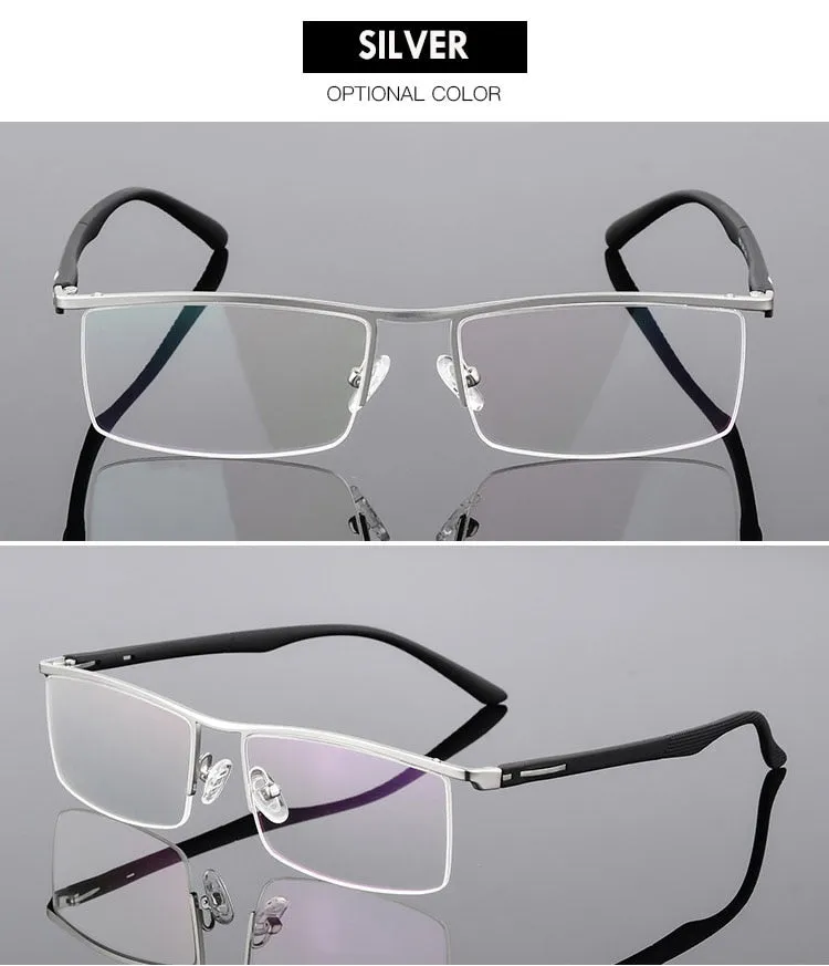 Men's Titanium Alloy Eyeglasses Half Rim Frame P8831