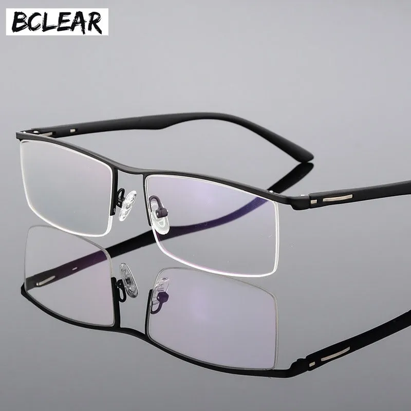 Men's Titanium Alloy Eyeglasses Half Rim Frame P8831