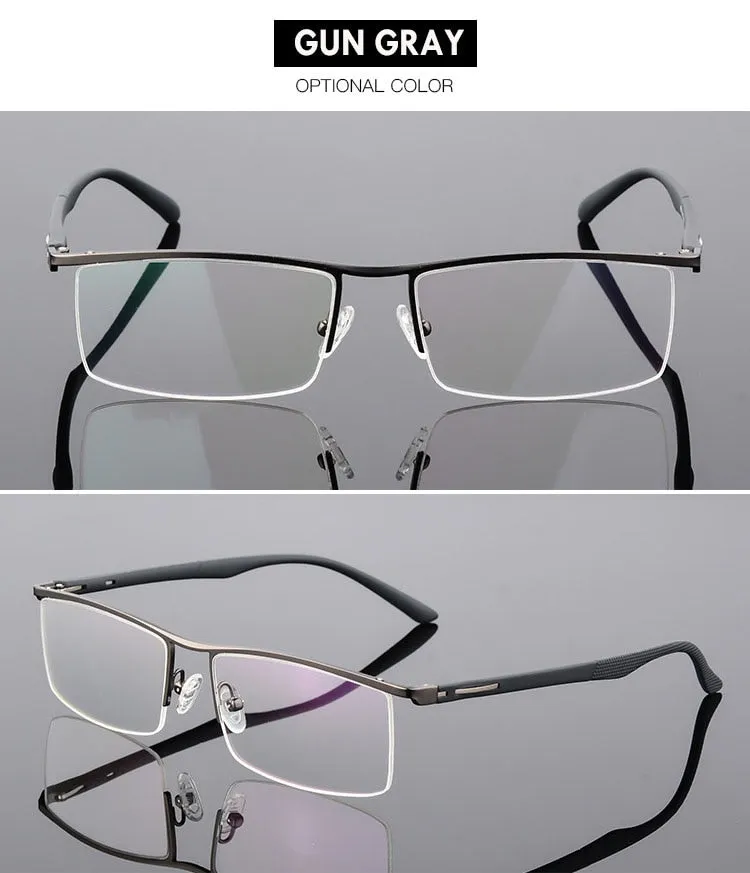 Men's Titanium Alloy Eyeglasses Half Rim Frame P8831