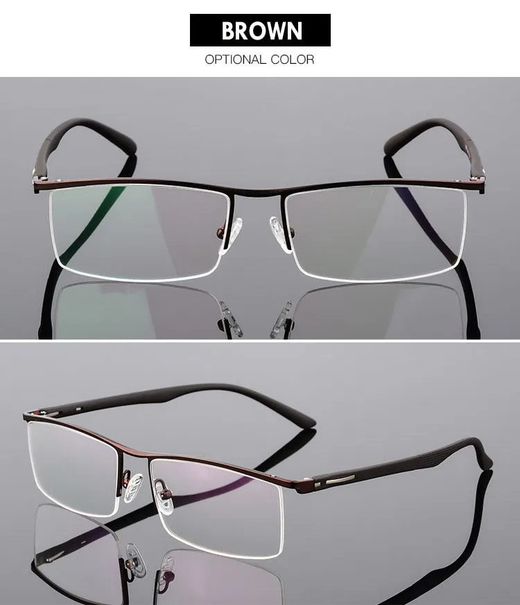 Men's Titanium Alloy Eyeglasses Half Rim Frame P8831