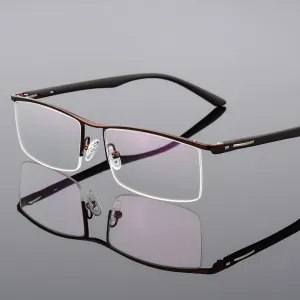 Men's Titanium Alloy Eyeglasses Half Rim Frame P8831