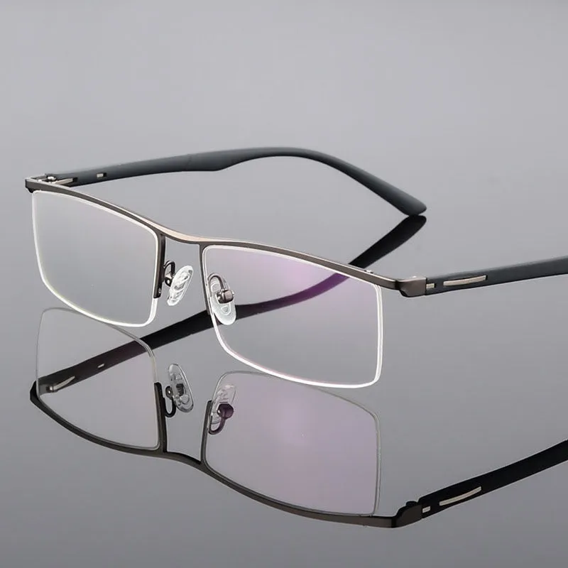 Men's Titanium Alloy Eyeglasses Half Rim Frame P8831