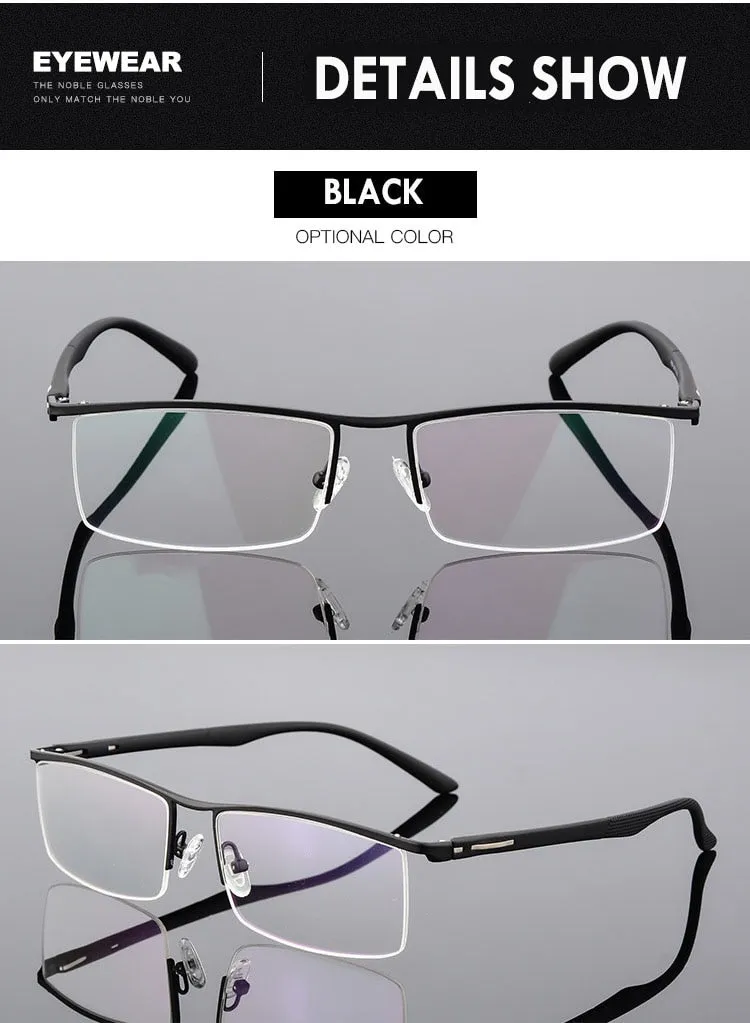 Men's Titanium Alloy Eyeglasses Half Rim Frame P8831
