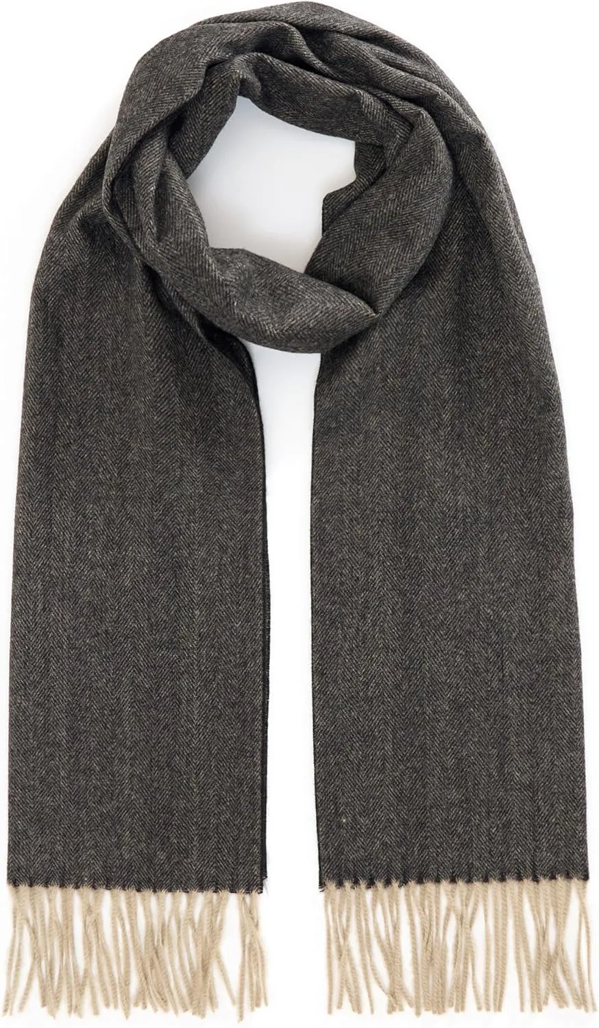 Men's Winter Scarf Warm Long Plaid Classic Tassel Scarf for Women