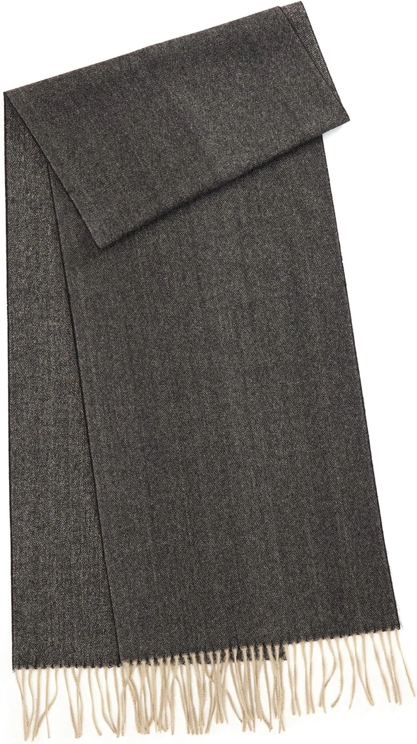Men's Winter Scarf Warm Long Plaid Classic Tassel Scarf for Women