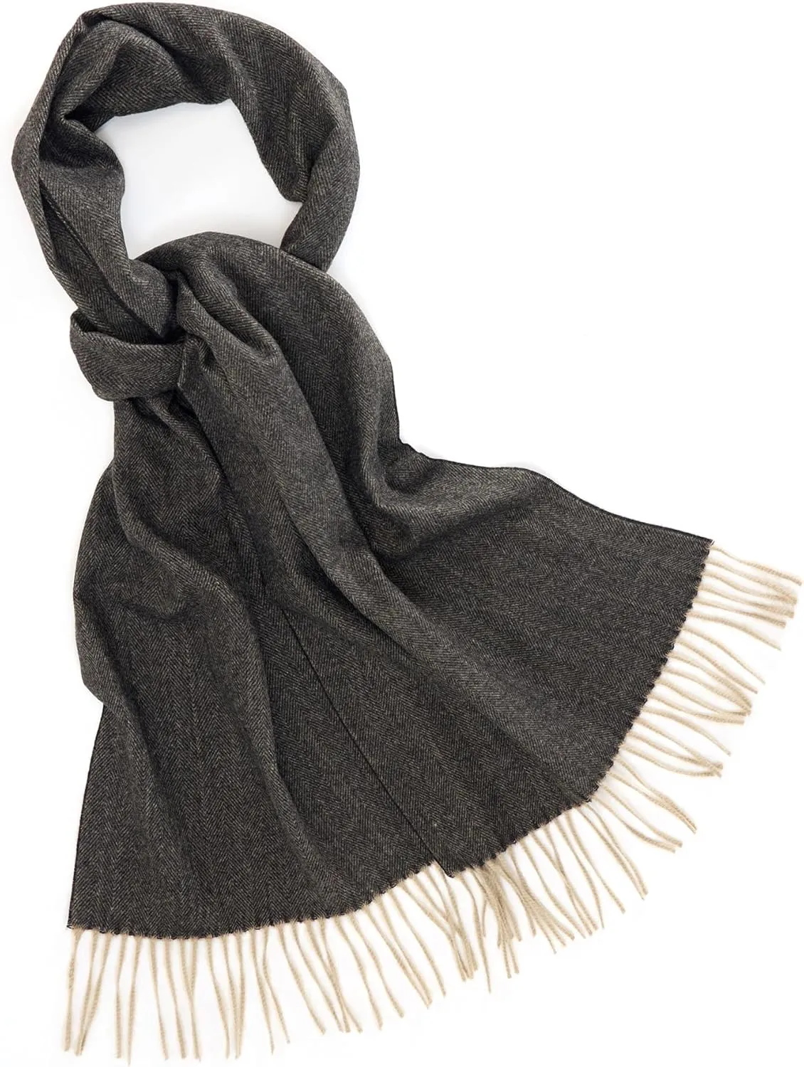 Men's Winter Scarf Warm Long Plaid Classic Tassel Scarf for Women