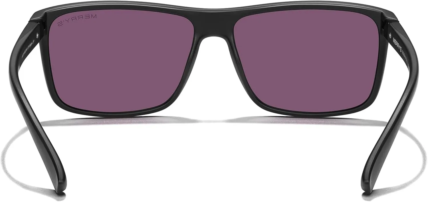 MERRY'S Rectangular Polarized Sports Sunglasses for Men Women Cycling Driving Fishing UV400 Protection S8225