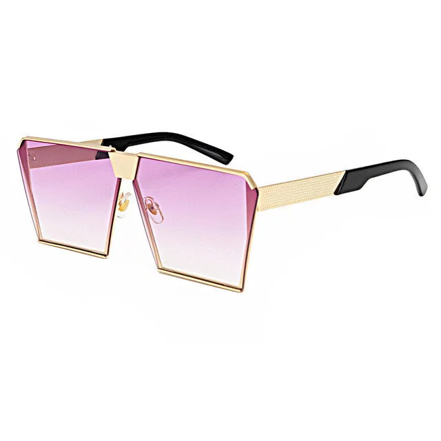 Metal Unique Sunglasses Women Square Vintage retro ombre lens 2017 summer Fashion Glasses #SS936