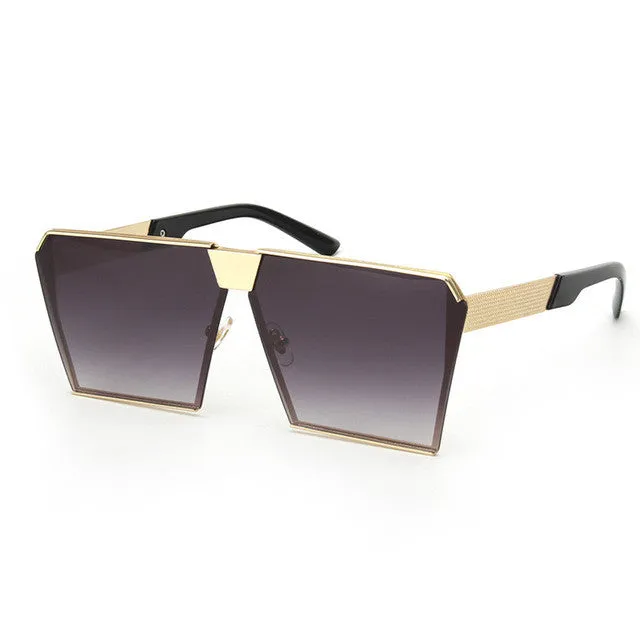 Metal Unique Sunglasses Women Square Vintage retro ombre lens 2017 summer Fashion Glasses #SS936