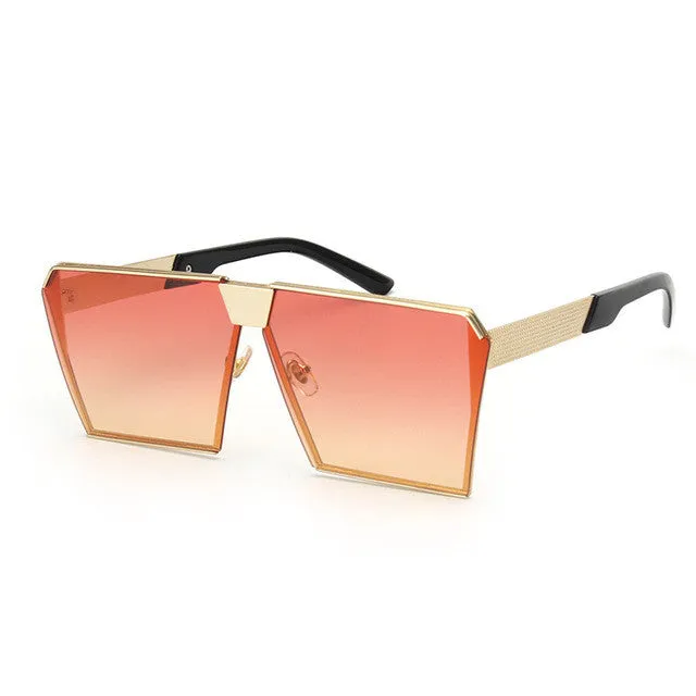 Metal Unique Sunglasses Women Square Vintage retro ombre lens 2017 summer Fashion Glasses #SS936