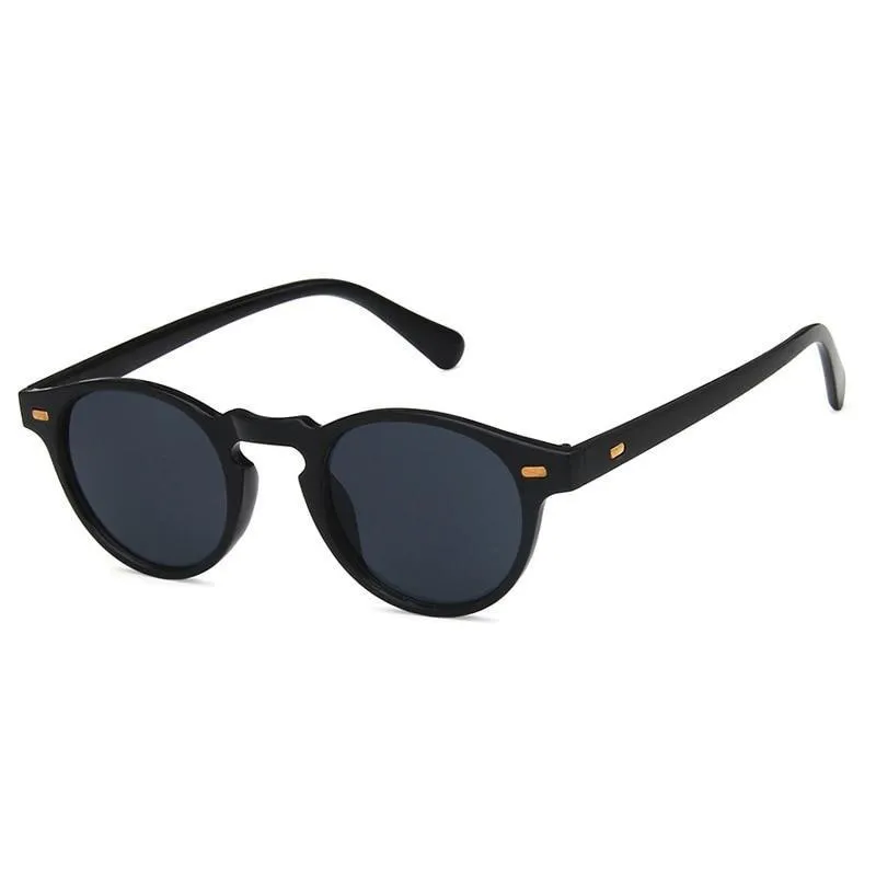 Minimal Round Black Sunglasses