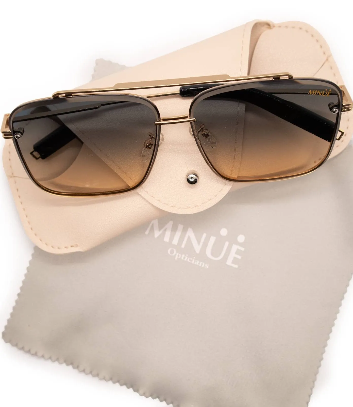 MINUE: Parks Gold Cobalt Sunglasses