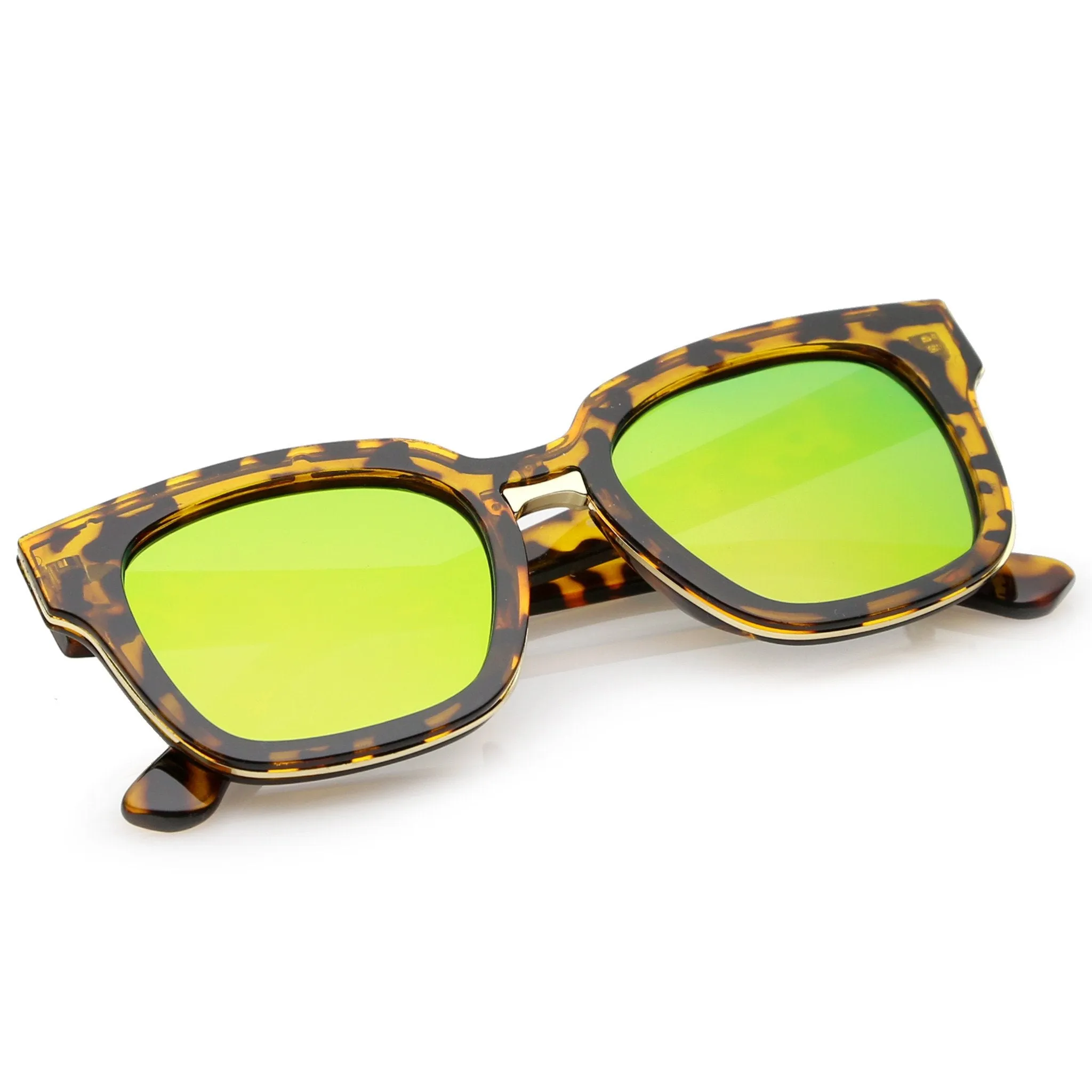 Modern Mirrored Flat Lens Multi Layer Sunglasses A648