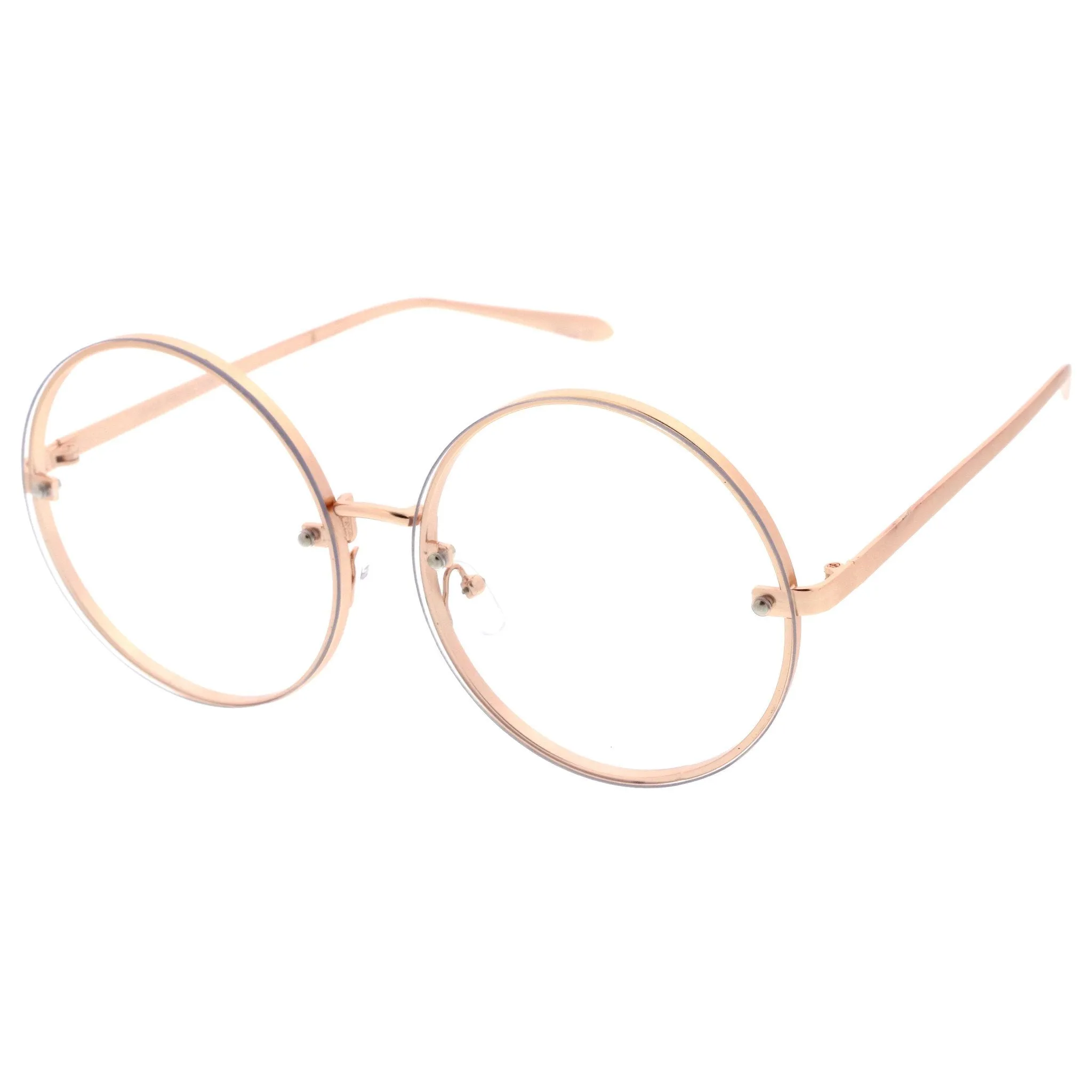 Modern Oversize Infinity Round Clear Lens Glasses A896