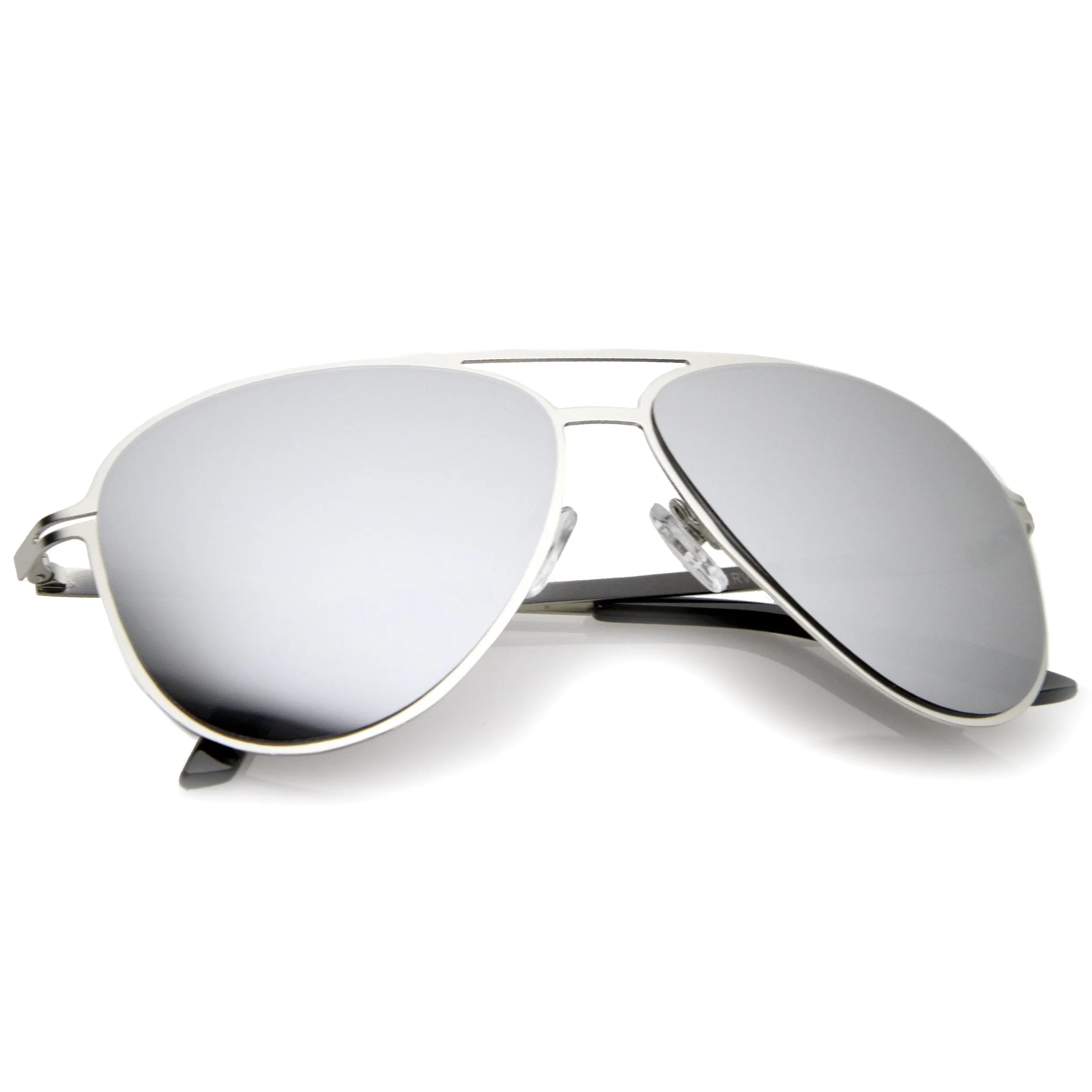 Modern Sports Mirrored Lens Metal Aviator Sunglasses 58mm A786