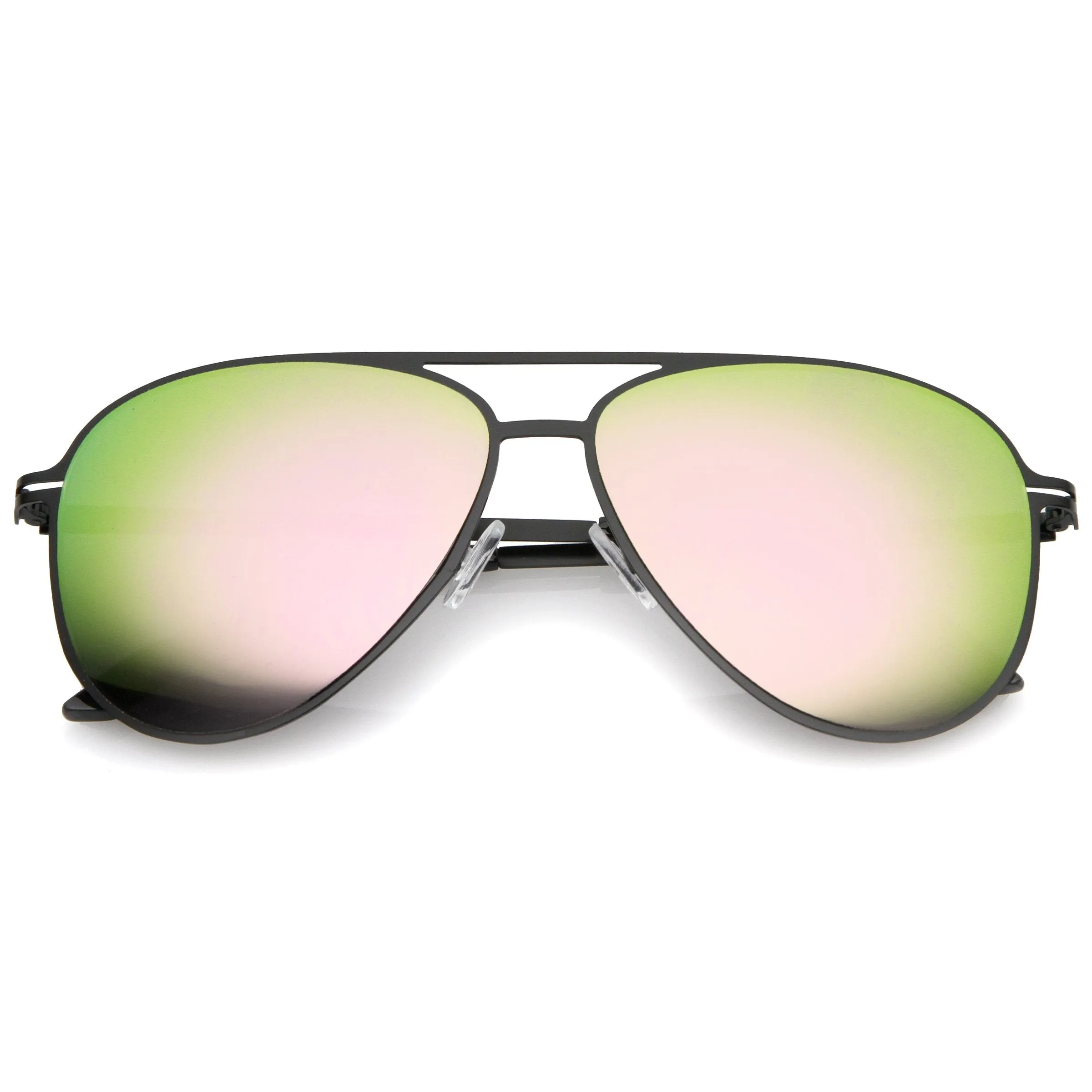 Modern Sports Mirrored Lens Metal Aviator Sunglasses 58mm A786