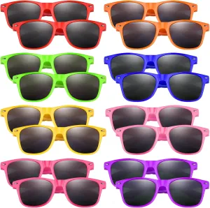 Morcheiong 8/16/32/48 Pack Kids Neon Color Sunglasses, Sunglasses Party Favor Goody Bag Fillers for Birthday Beach Pool Party