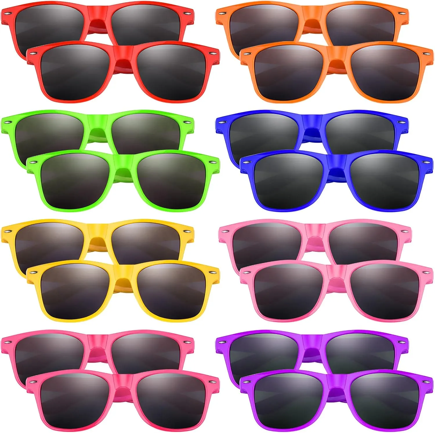 Morcheiong 8/16/32/48 Pack Kids Neon Color Sunglasses, Sunglasses Party Favor Goody Bag Fillers for Birthday Beach Pool Party
