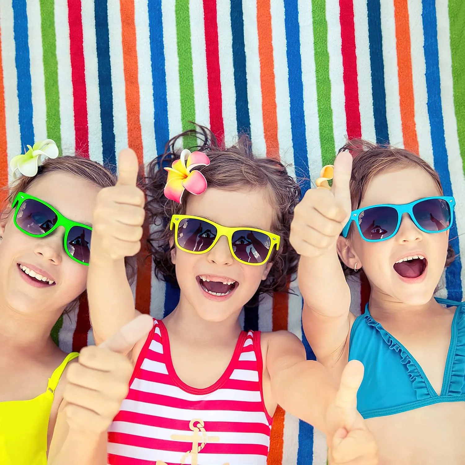 Morcheiong 8/16/32/48 Pack Kids Neon Color Sunglasses, Sunglasses Party Favor Goody Bag Fillers for Birthday Beach Pool Party