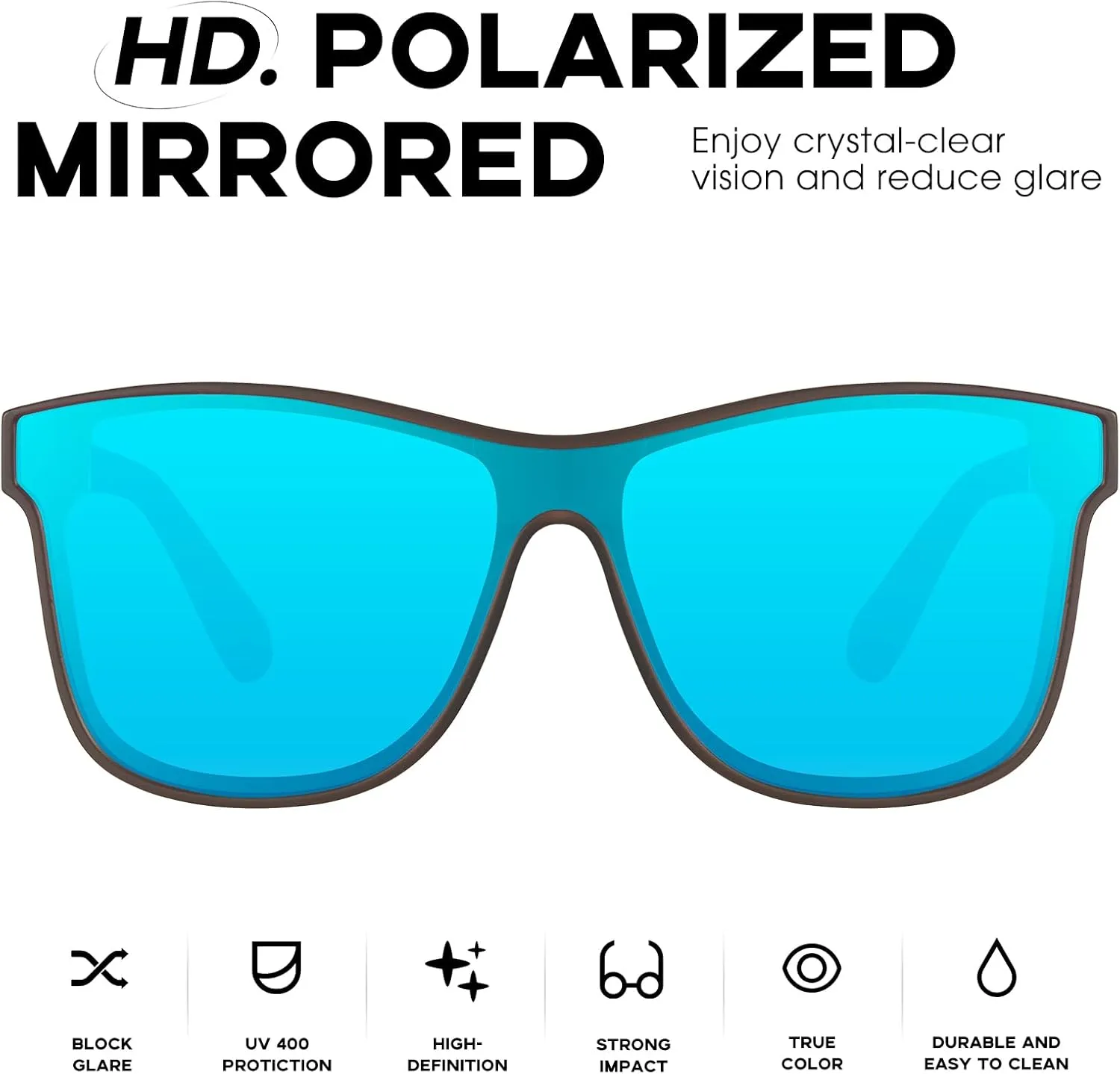 mosanana Polarized Sports Sunglasses for Women Men, TR90 Lightweight Frame Mirrored UV400 Protection MS52368
