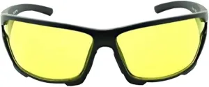 Mountain Shades Ergonomic Wrap Wind Sport Sunglasses - V10 Matte Black w/Toric Yellow Lens