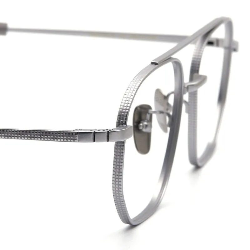 Muzz Men's Full Rim Round Titanium Double Rim Frame Eyeglasses Dlx07518