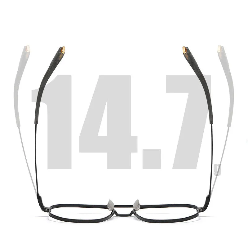 Muzz Men's Full Rim Round Titanium Double Rim Frame Eyeglasses Dlx07518