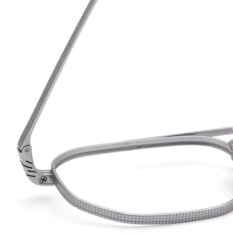 Muzz Men's Full Rim Round Titanium Double Rim Frame Eyeglasses Dlx07518