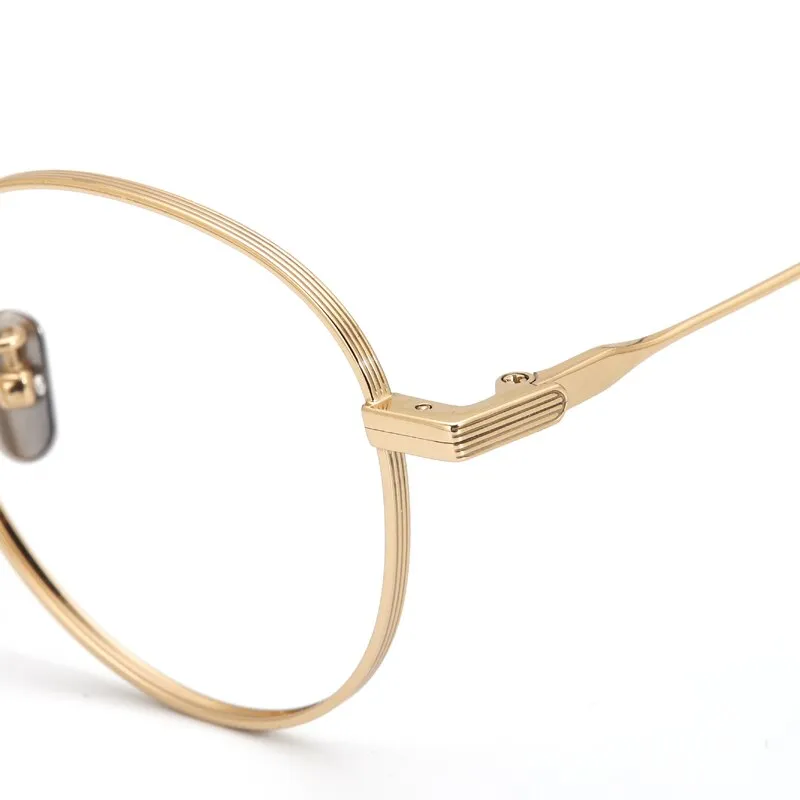 Muzz Men's Full Rim Round Titanium Frame Eyeglasses 8084
