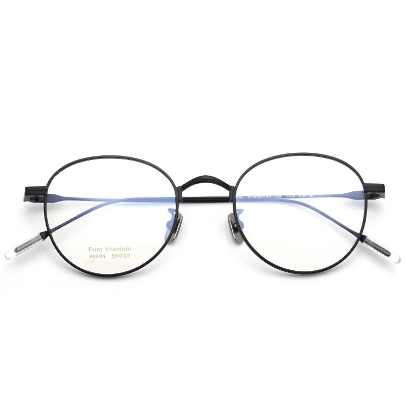 Muzz Men's Full Rim Round Titanium Frame Eyeglasses 8084