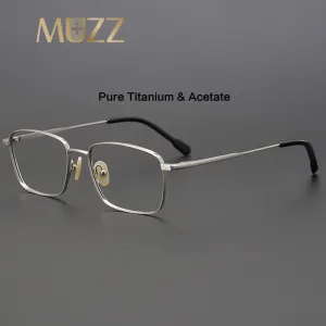 Muzz Men's Full Rim Square Titanium Eyeglasses H9041