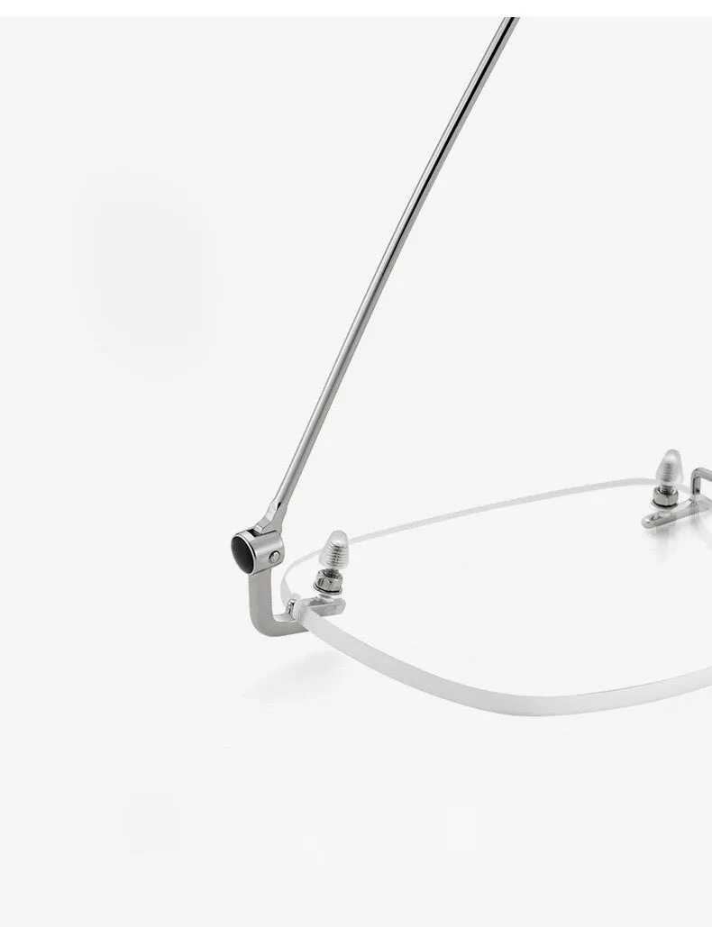 Muzz Men's Rimless Square Titanium Frame Eyeglasses 160221
