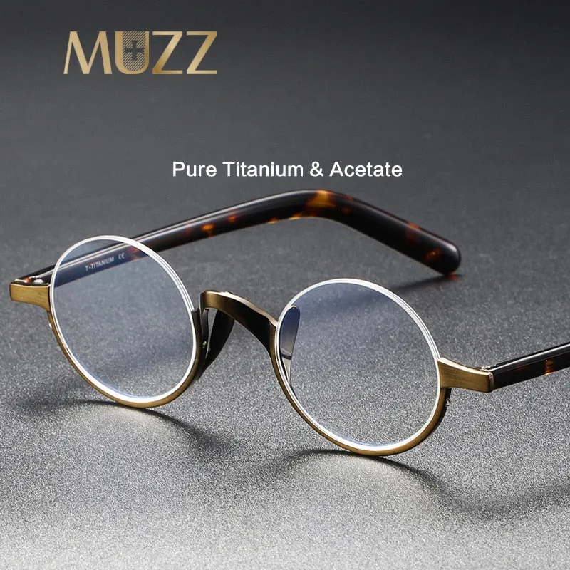 Muzz Men's Semi Rim Acetate Titanium Frame Eyeglasses 80
