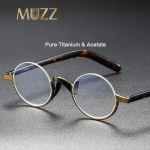 Muzz Men's Semi Rim Acetate Titanium Frame Eyeglasses 80