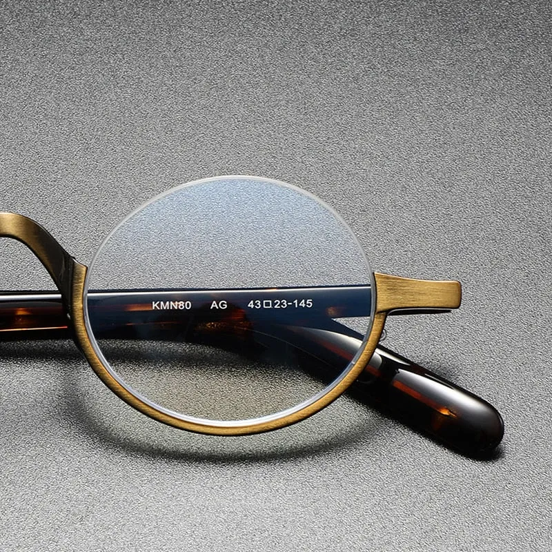 Muzz Men's Semi Rim Acetate Titanium Frame Eyeglasses 80