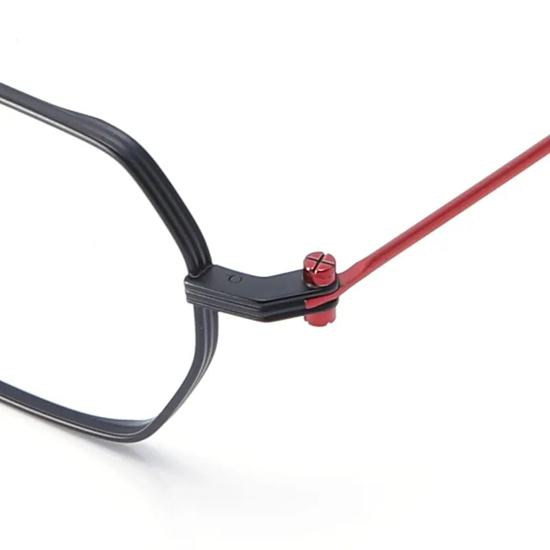 Muzz Unisex Full Rim Flat Top Square Titanium Eyeglasses 1969