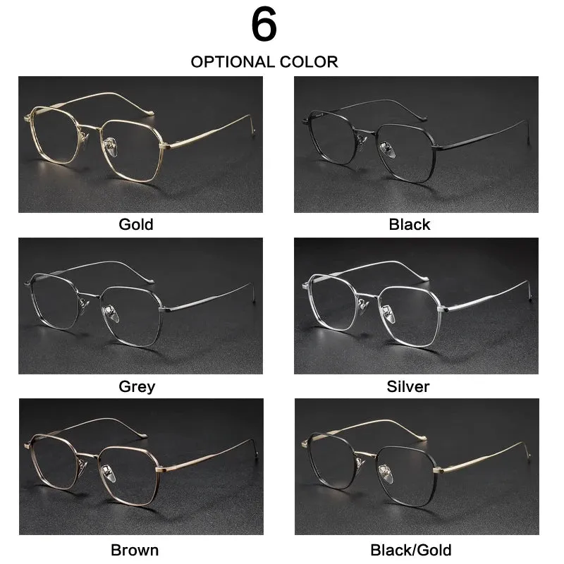 Muzz Unisex Full Rim Geometric IP Titanium Eyeglasses 316
