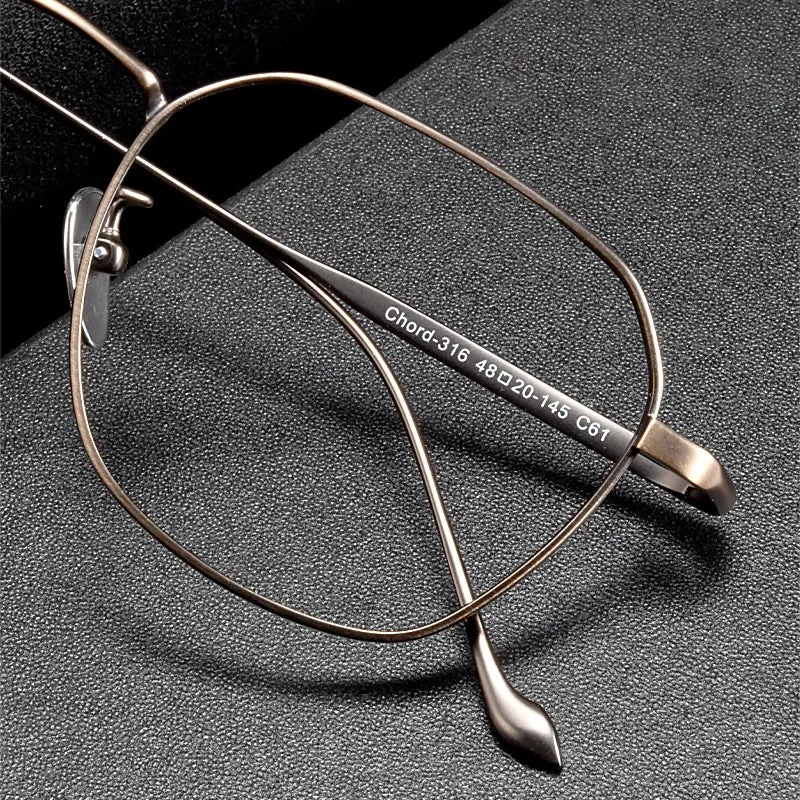 Muzz Unisex Full Rim Geometric IP Titanium Eyeglasses 316