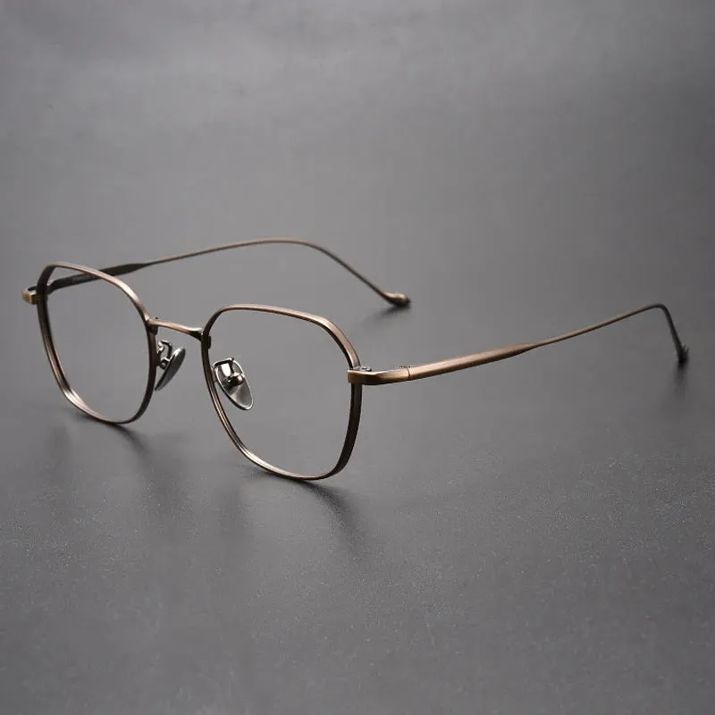 Muzz Unisex Full Rim Geometric IP Titanium Eyeglasses 316