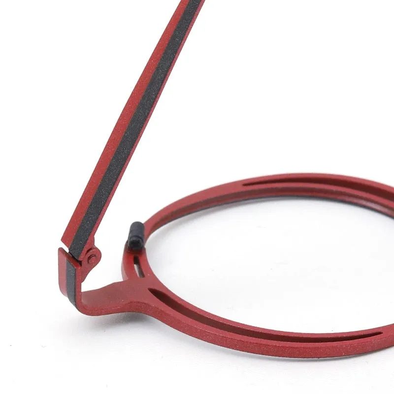 Muzz Unisex Full Rim Irregular Round Ip Titanium Eyeglasses T7773