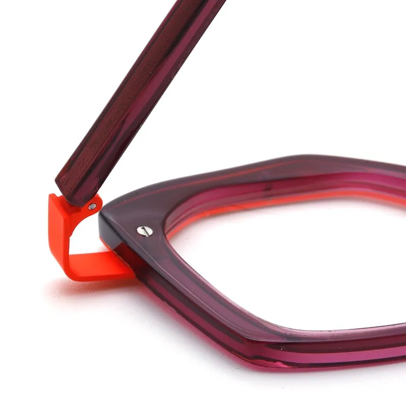 Muzz Unisex Full Rim Polygon Square Acetate Alloy Eyeglasses 1175