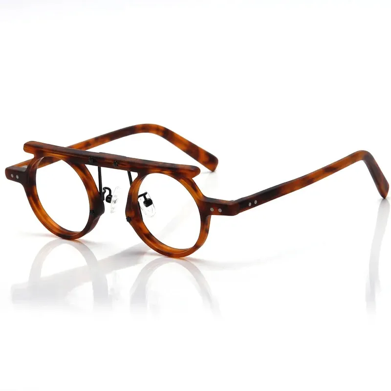 Muzz Unisex Full Rim Round Double Bridge Acetate Eyeglasses P596