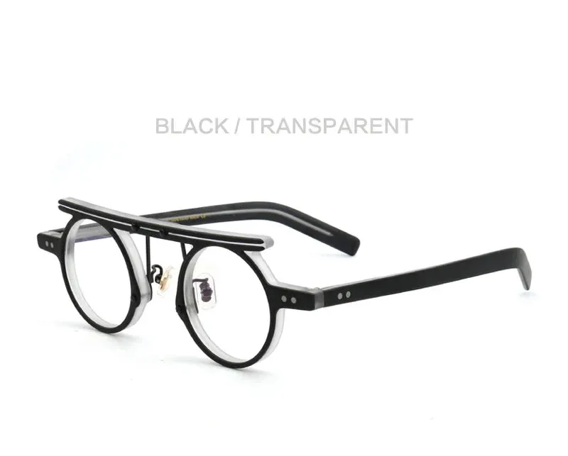 Muzz Unisex Full Rim Round Double Bridge Acetate Eyeglasses P596