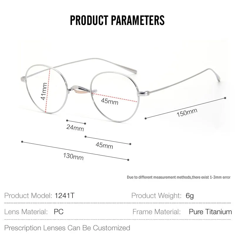 Muzz Unisex Full Rim Round Oval Titanium Frame Eyeglasses Mmmm1241