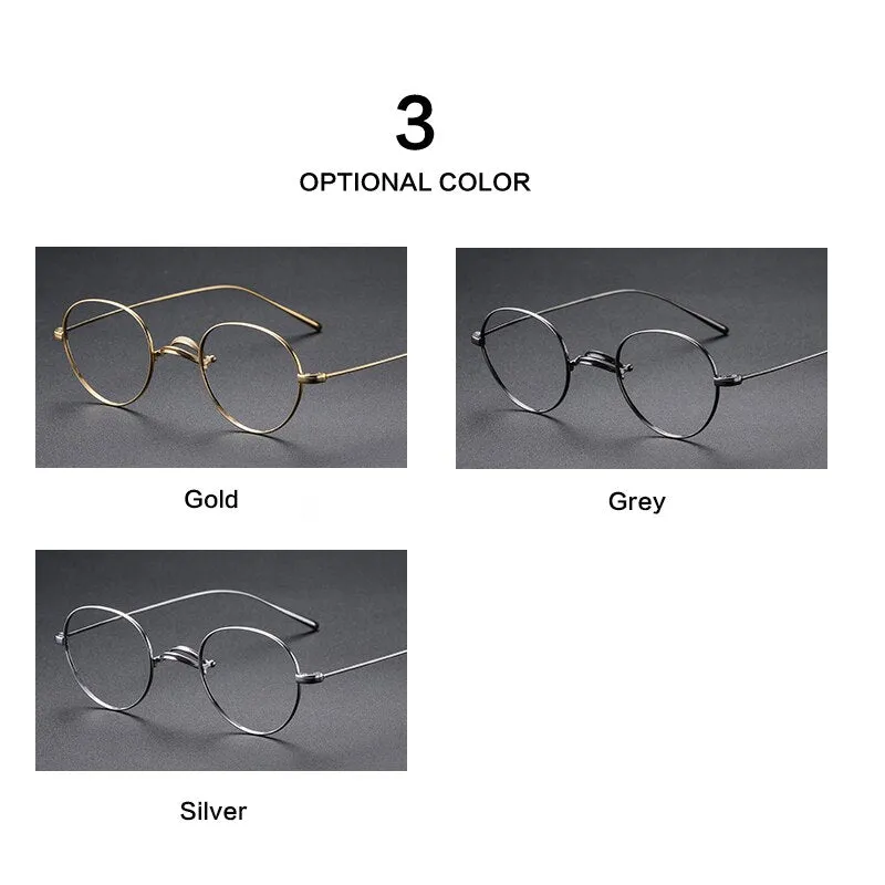 Muzz Unisex Full Rim Round Oval Titanium Frame Eyeglasses Mmmm1241